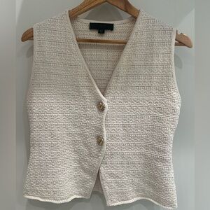 Zara Off-White Women's Vest with Textured Design